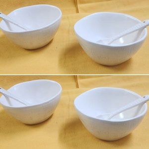 4 Demdaco Textured Bowl and Spoon Sets - NWT